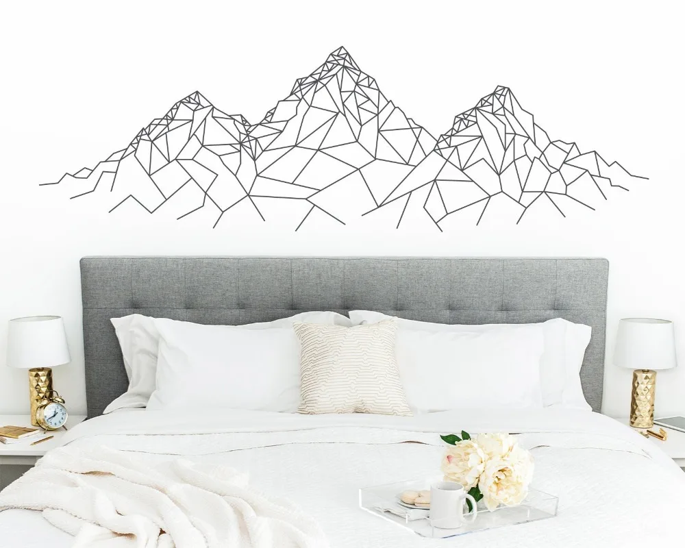 

Simple Geometric Mountain Vinyl Sticker for House Living Room Decoration Bedroom Decoration Household Items LW187-1