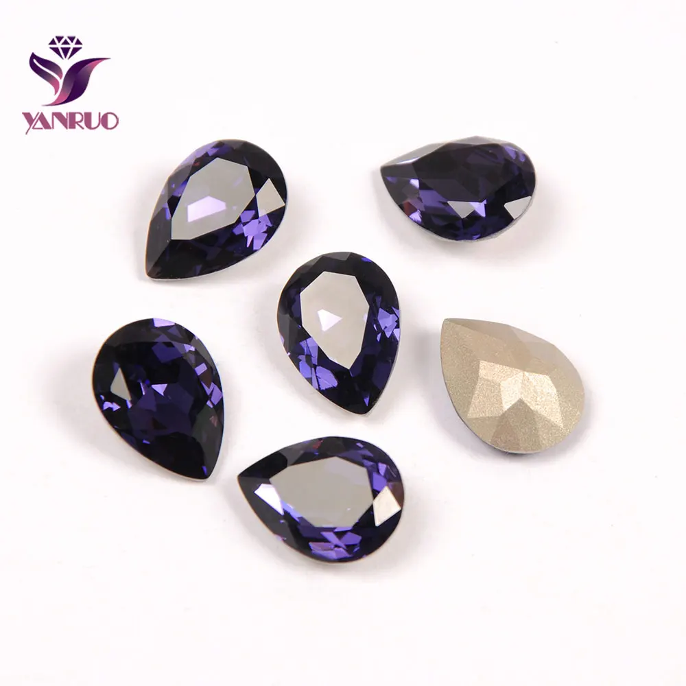 Янруо КАПЛЕВИДНАЯ фиолетовая бархатная бижутерия алмазные камни все для