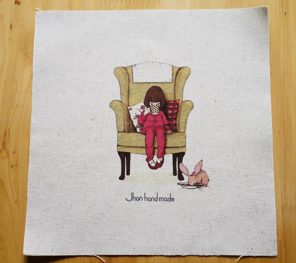 

cotton and hemp fabric pure hand printed canvas dining mat mouse pad apron pocket tea girl
