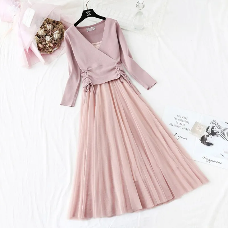 Женское платье в стиле Холодное сердце на раннюю осень модный вязаный свитер +