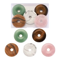 fashewelry 5pcs 8mm big hole donut natural stone pendant charm for necklace jewelry making wholesale accessories