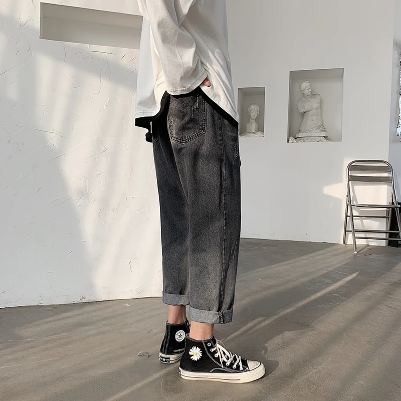 

SingleRoad Mens Jeans Men 2020 Oversized Gradient Wide Leg Korean Style Denim Pants Harajuku Japanese Classic Blue Jeans For Men