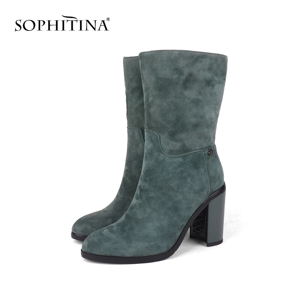 SOPHITINA/однотонные женские ботинки Высококачественная удобная обувь из