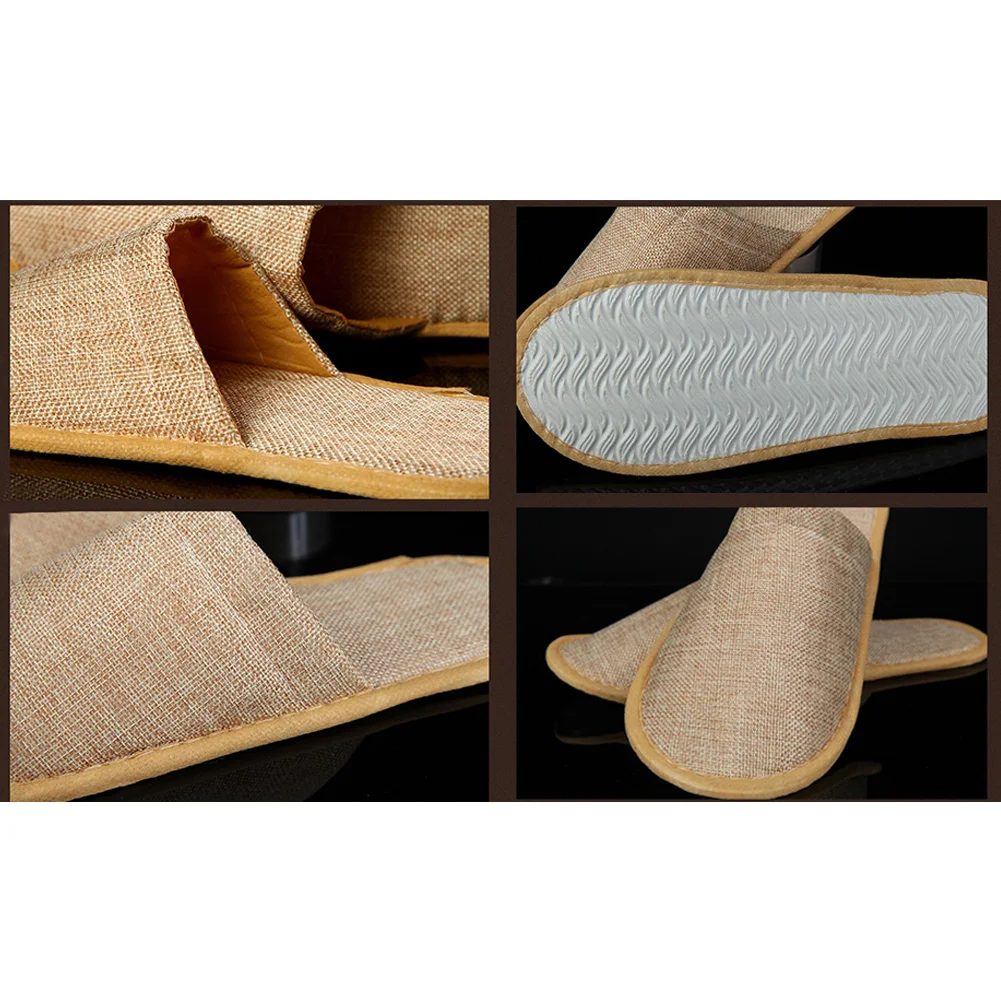 5 пар унисекс тапочки для взрослых одноразовые домашние льняные подарок гостей