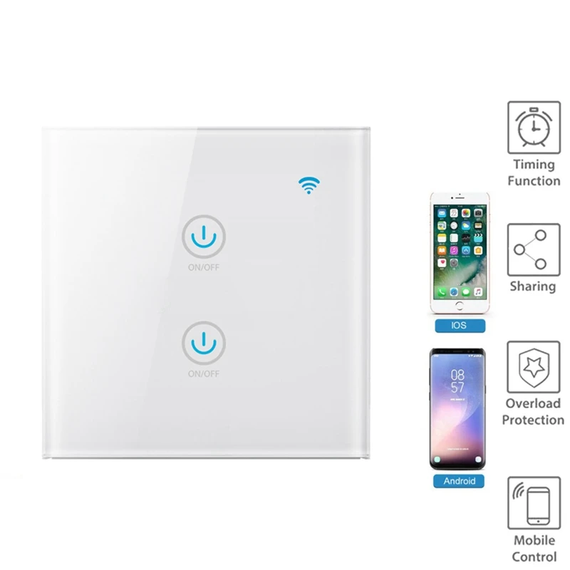 Умный Wifi переключатель EU US 2 банда Tuya Smart Life App беспроводной пульт дистанционного