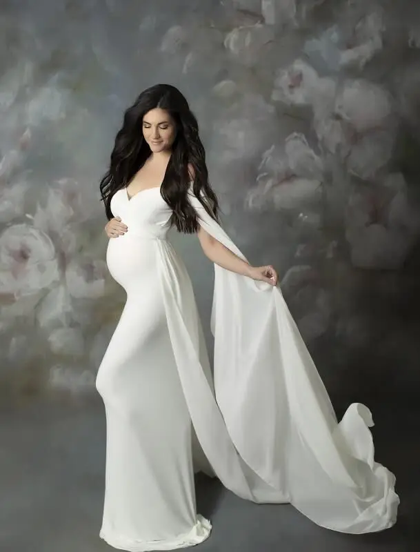 

New Chiffon Maternity Pregnancy Dress Photography Props Sexy Maxi Maternity Gown Long Pregnant Dresses Photo Shooting For Women