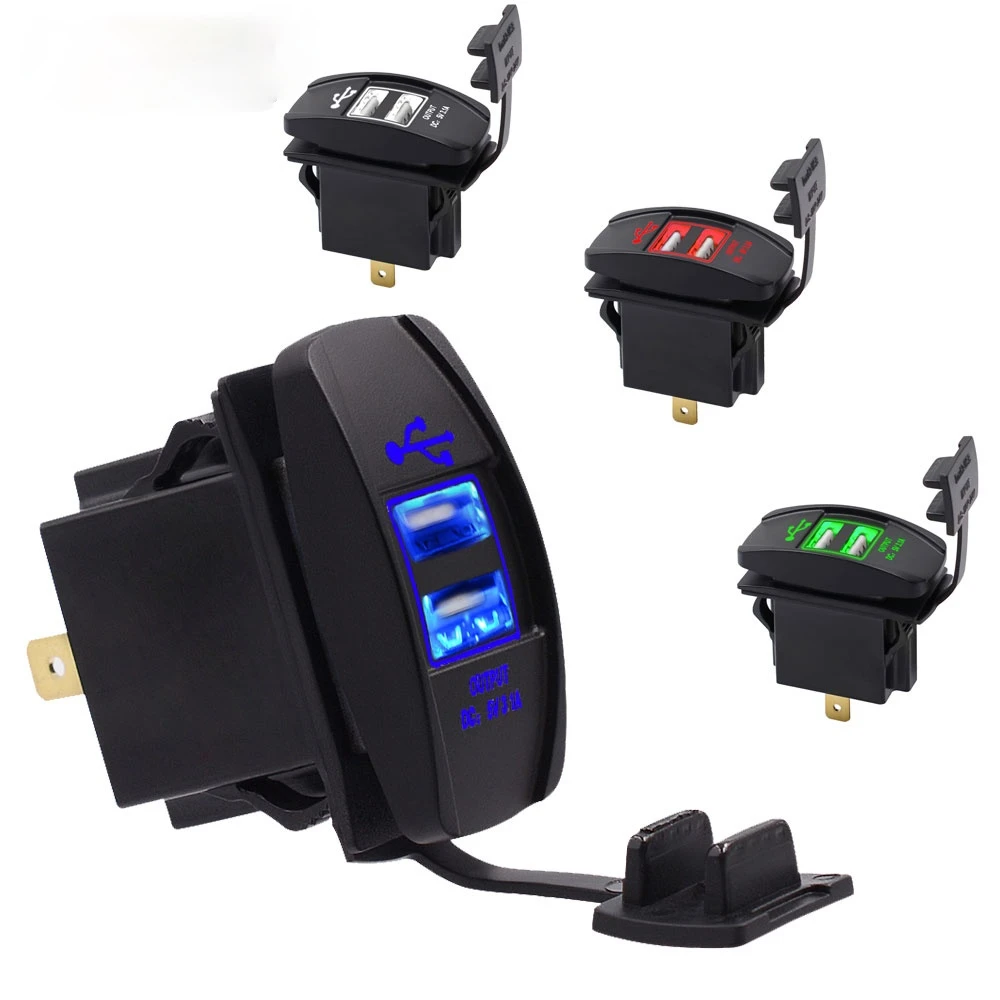

Зарядное устройство для автомобиля с двумя портами USB адаптер питания 3.1A 5V Dual USB Автомобильное зарядное устройство с двумя гнездами DC 12V 24V дл...