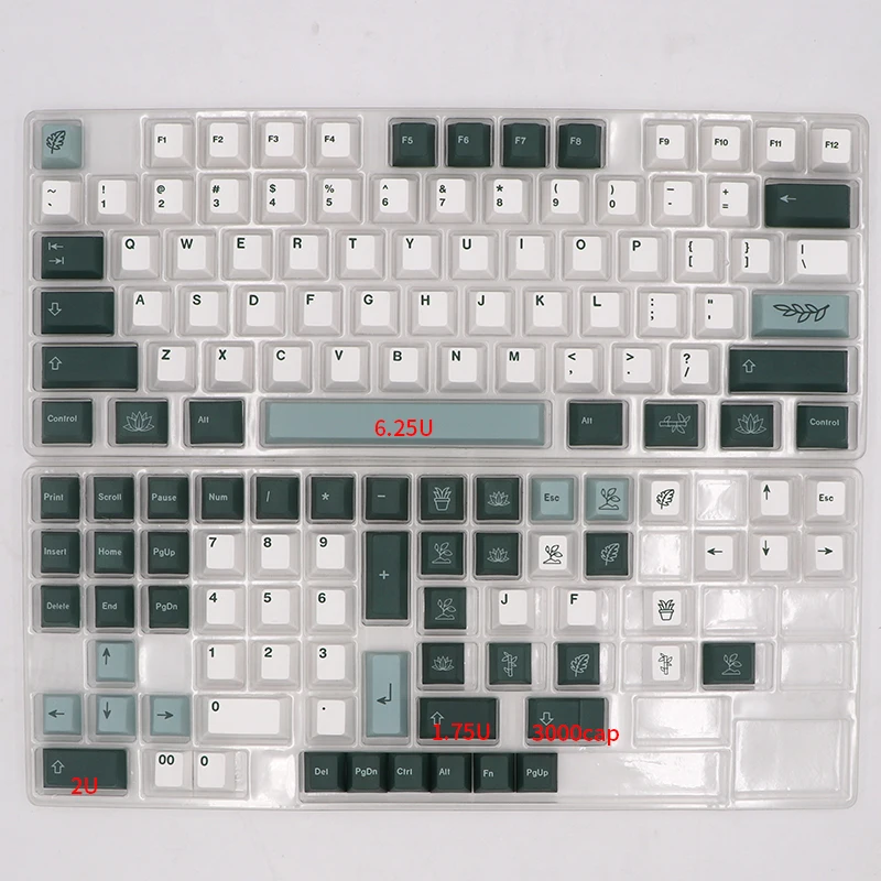 Keypro ботанический колпачки 132 ключей краситель подкровать вишня профиль клавиши