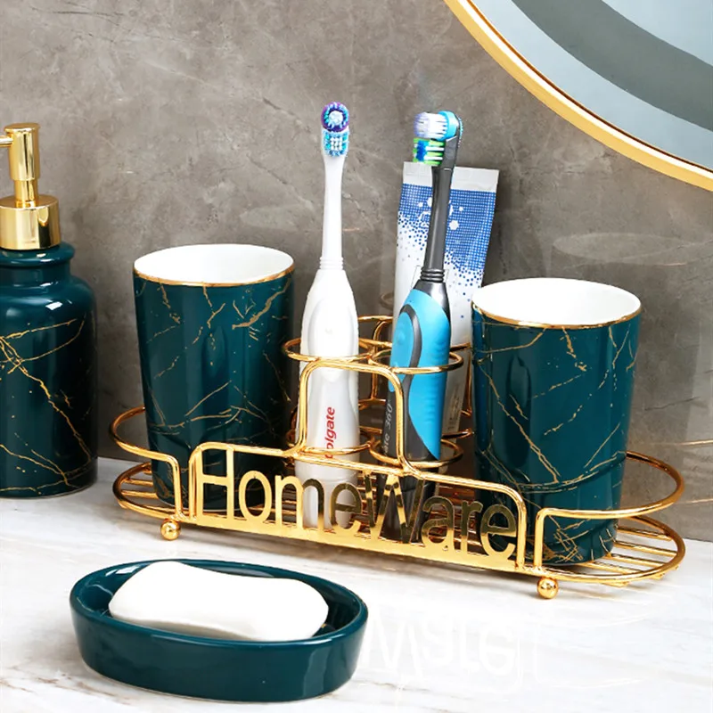 Набор чашек для ванной комнаты роскошный держатель зубной щетки раковина стойка