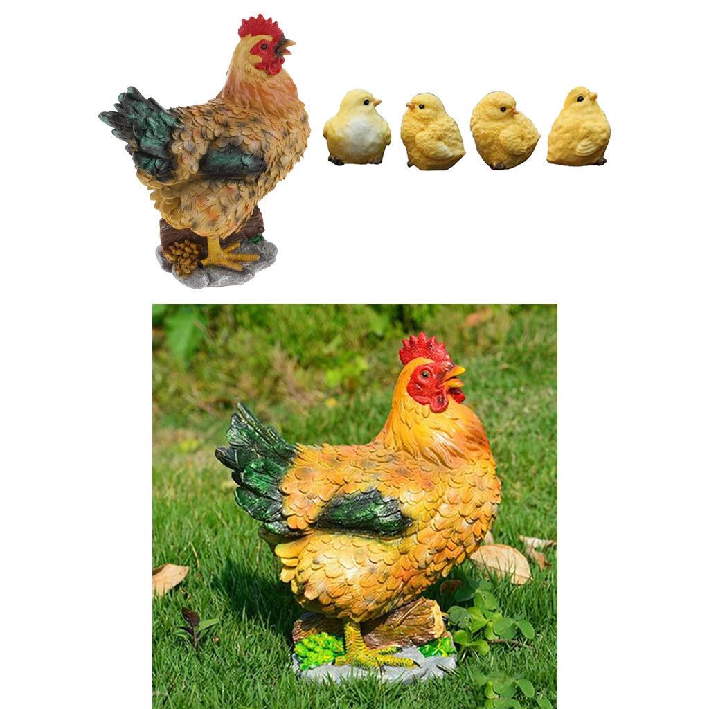 Реалистичная полимерная цыпленка и курица коллекционная фигурка животного