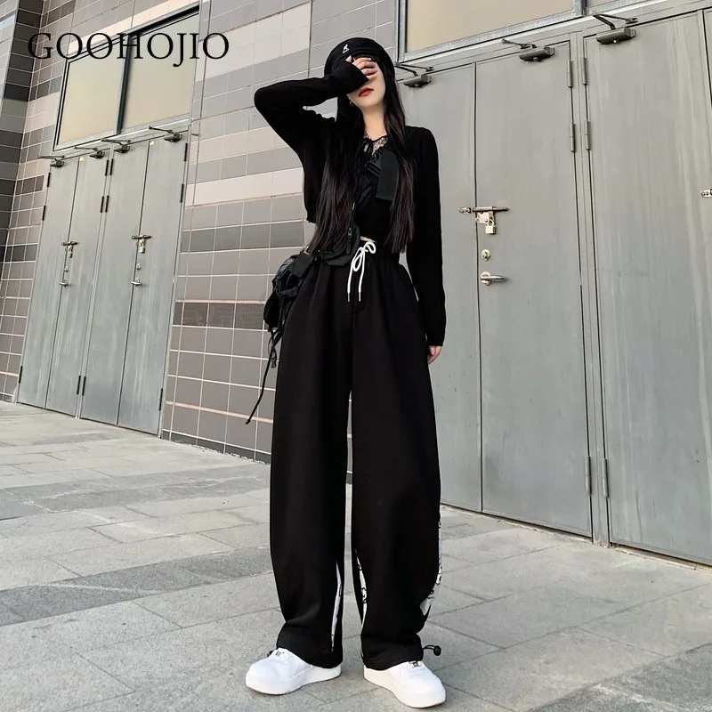 

GOOHOJIO 2021 New Spring and Autumn High Waist Pant Women Oversized Fashionable Sweatpants for Couple Loose Vintage Women Pants