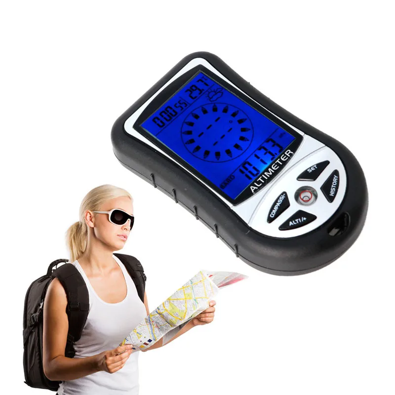 

Digital 8 in 1 LCD Compass Barometer Altimeter Thermo Temperature Clock Calendar T5ED