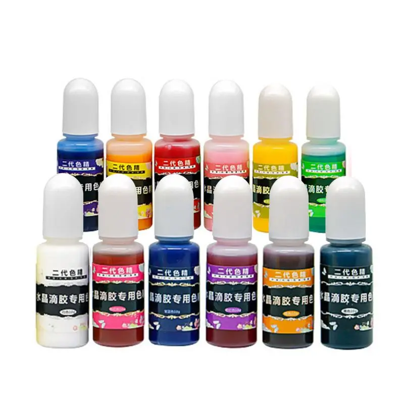 

87HA 12 Pcs/set Crystal Epoxy Pigment UV Oily Resin Dye Coloring DIY Handmade Art Crafts Making Colorant