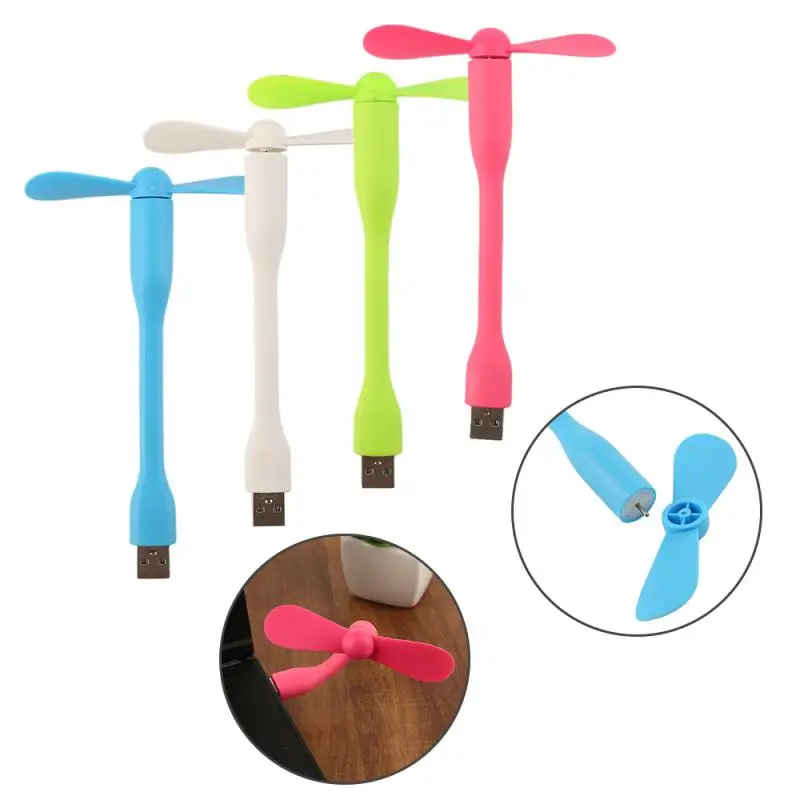 

New Mini USB Fan Flexible Bendable USB Cooler For Power Bank Laptop Charger Portable Hand Fan Computer Summer Cool Accessories