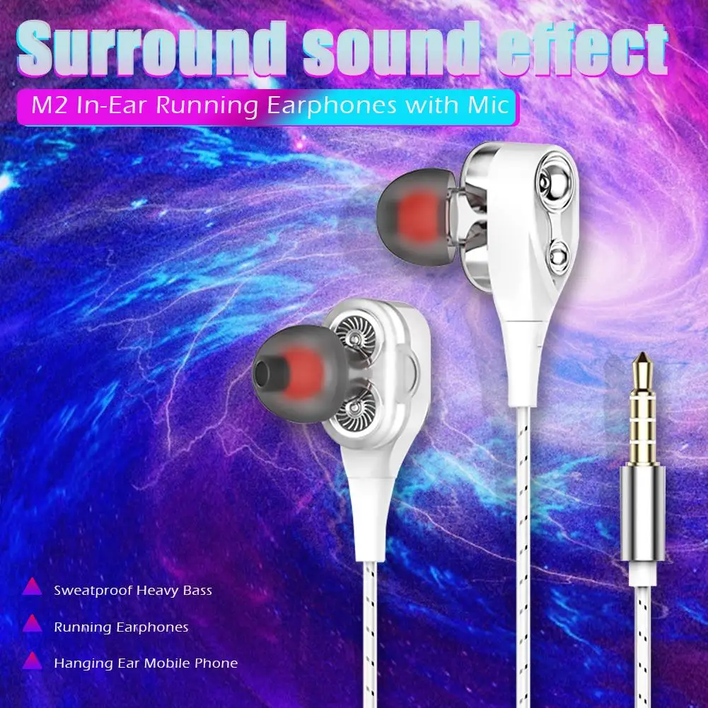 

Universal 3.5mm High Bass Earbuds Headset Silica Gel Earplug Earmuff and TPE Wire In-Ear Earphones with Mic for Phone