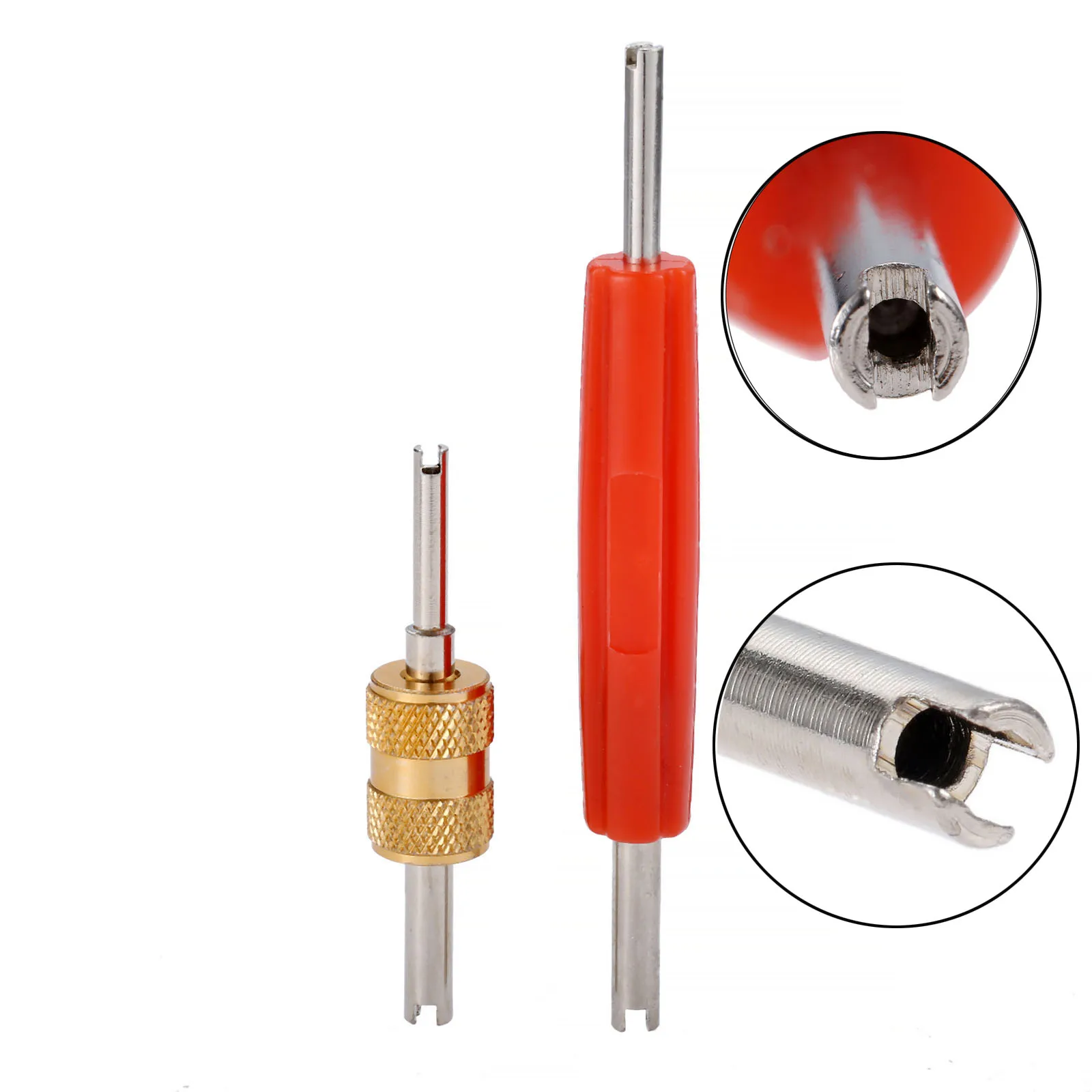 

Air Conditioner Schrader Valve Stem Core Remover Removal Tool for R134 R12 AC Car AC Repair Dual Head Tire Repair Tools
