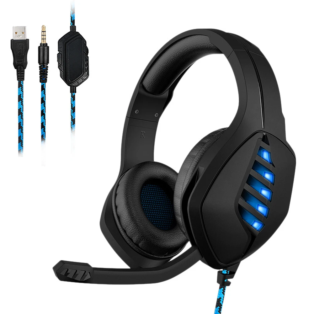 Gaming Earset With Mic In-Line Controller Noise Cancelling Surround Sound 3.5mm Headset For PC PS4 XBOX One Retractable Headband |