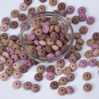 100 pcs blush 12 mm lentils silicone beads abacus teething necklace baby teether toy accessories silicon pacifier saucer beads
