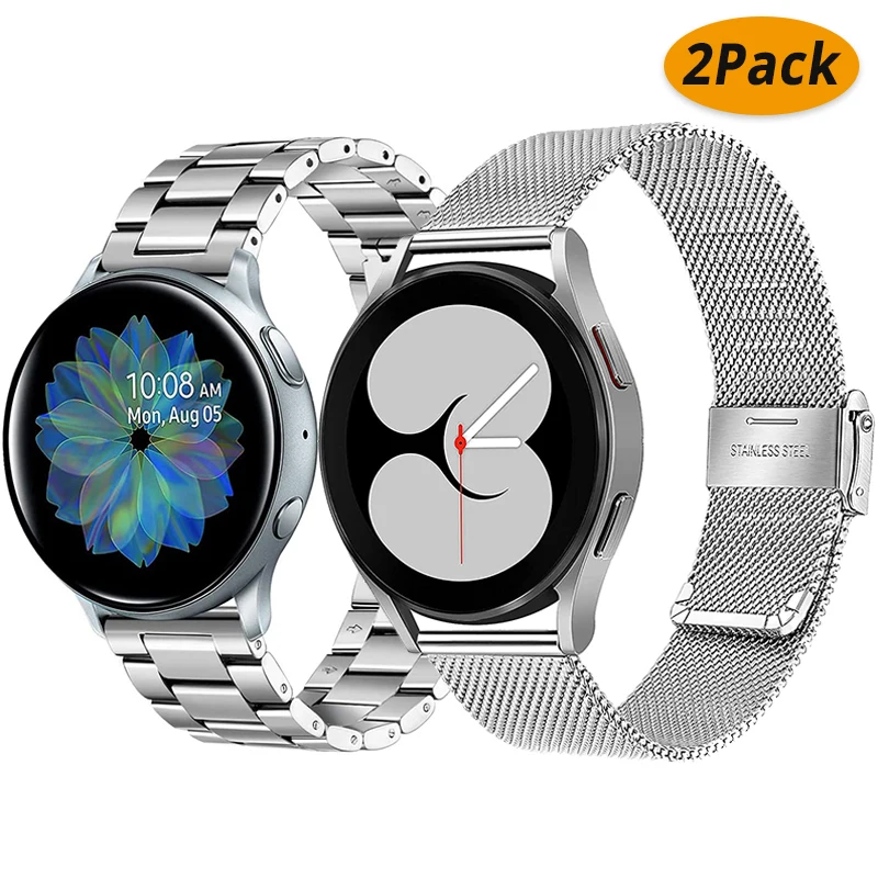 

Металлический ремешок для Samsung Galaxy Watch 4 Classic, браслет из нержавеющей стали для Galaxy Watch 4 44 мм 40 мм Active 2, 46 мм 42 мм