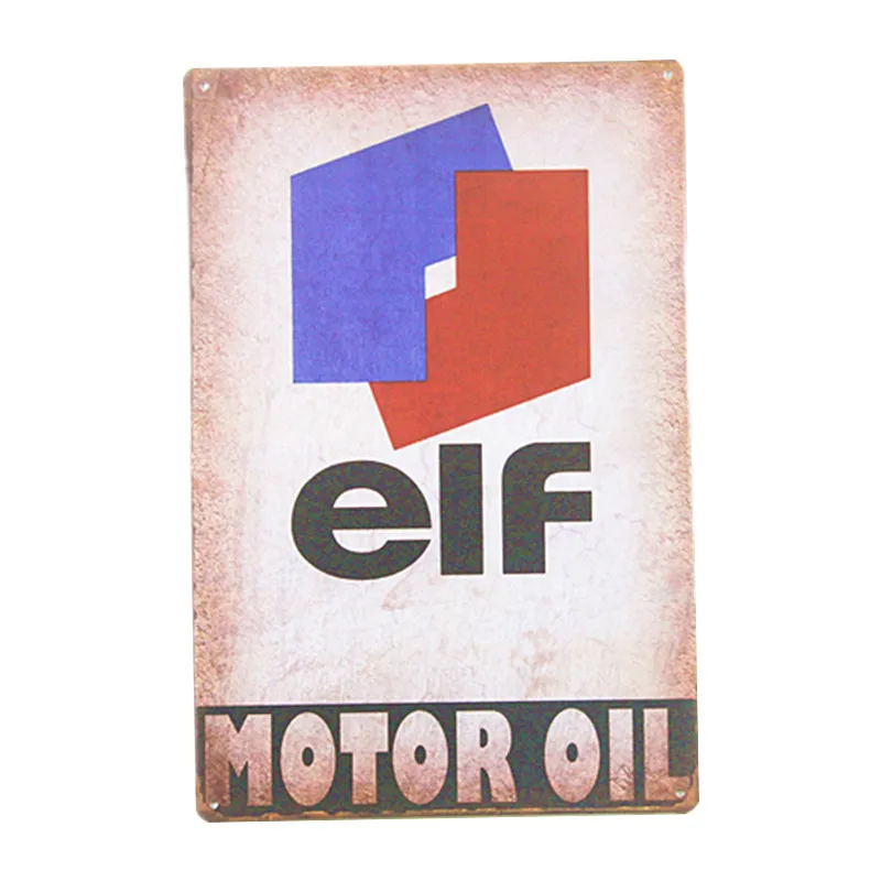 Шебби-шик эльф моторное масло винтажный металлический оловянный знак настенный