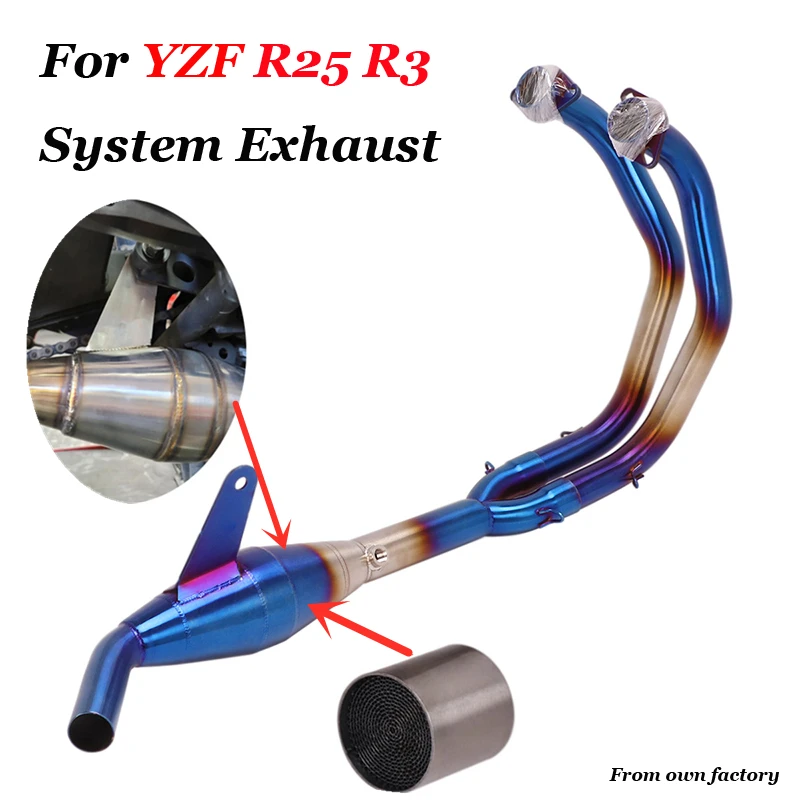 

For YZF R25 R3 Exhaust Slip on Motorcycle Front Pitbike Muffler Link Pipe Motorcross Modified For Yamaha R-25 R-3