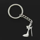 Новинка, модная Мужская винтажная цепочка для ключей 30 мм с металлическим держателем, обувь на высоком каблуке 31x21 мм, серебряная подвеска в подарок