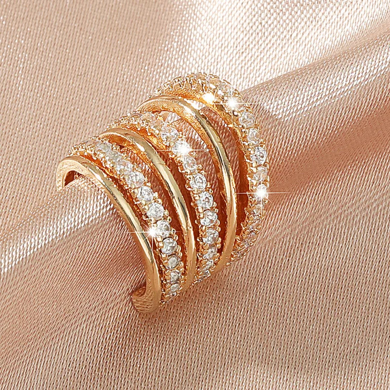 

Exquisite Zircon Multilayer Non-hole Earrings Clip Jewelry Accessories for Women