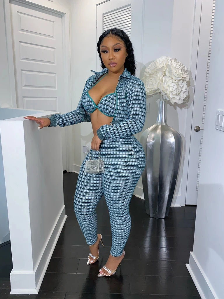 Чокомист из двух частей сексуальный милый клетчатый комплект (с бюстгальтером)