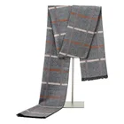 Мужской зимний кашемировый деловой шарф, роскошные брендовые дизайнерские шали, модные плотные шарфы, мужские теплые шарфы, клетчатый шарф