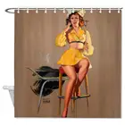Ванна Шторы What's Пособия по кулинарии хороший внешний вид, Винтаж стильная женская обувь, в стиле пин-ап для девочек душ Шторы с крючками для Ванная комната Декор