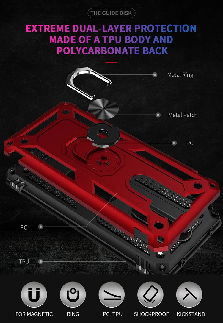 For Xiaomi Redmi Note 8T 8 Pro 7Pro Case Hard With Stand Ring Armor shockproof protective Back Cover for xiaomi redmi 8A | Мобильные