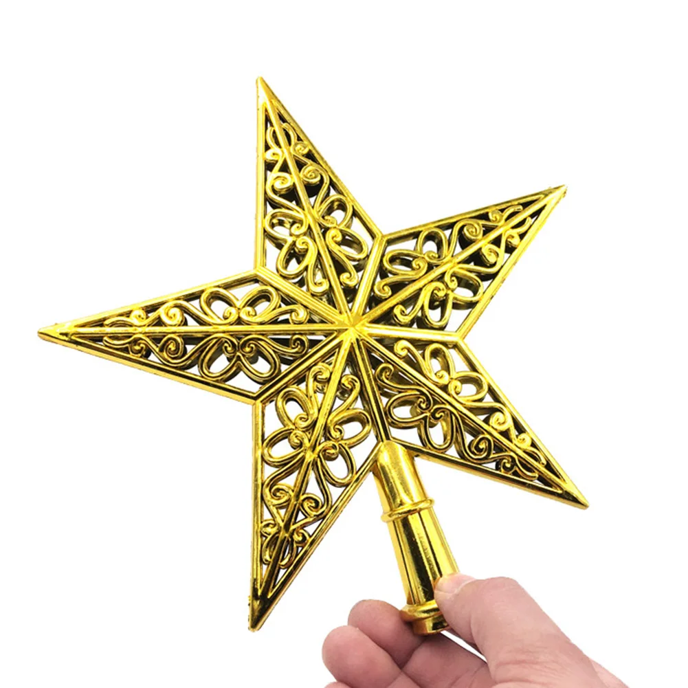 3D Shiny Hollow Out Five-pointed Star Home Mall Christmas Tree Top Decor Xmas Decoration | Дом и сад