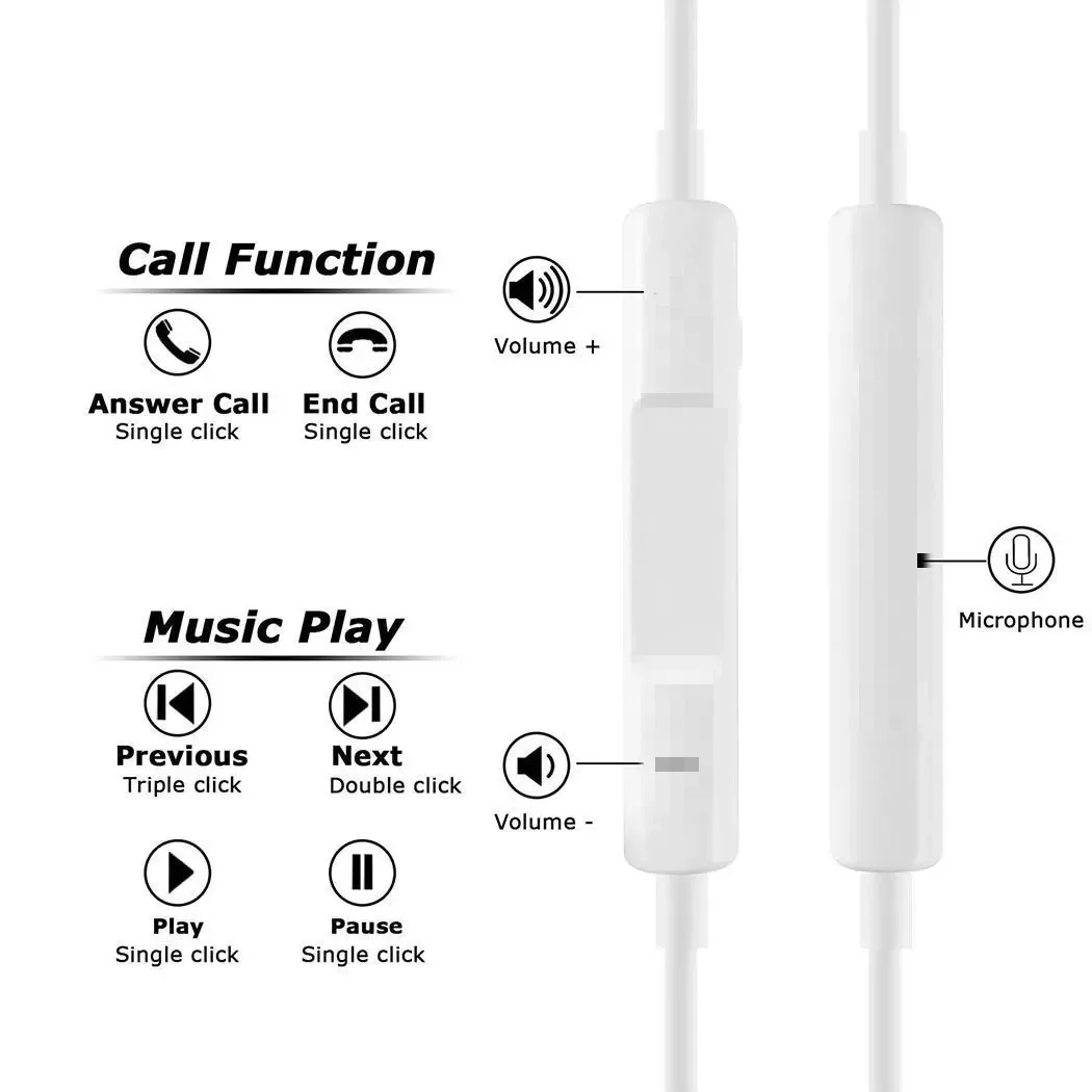 

For iPhone Earphone Headphone Lighting with Music Play and Calling Wired Lighting Earbuds Stereo earphones for iPhone 7 X XR 11