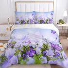3D пододеяльник набор постельных принадлежностей, двойное одеяло королевы, пододеяльник, постельное белье в стиле кантри с цветами, подкладка для кровати, европейский размер 2-3 шт.компл.