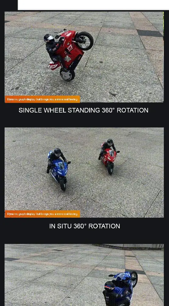 

GloryStar HC-802 1:6 Self Balanced Stunt Motorcycle with Romote Control Toy