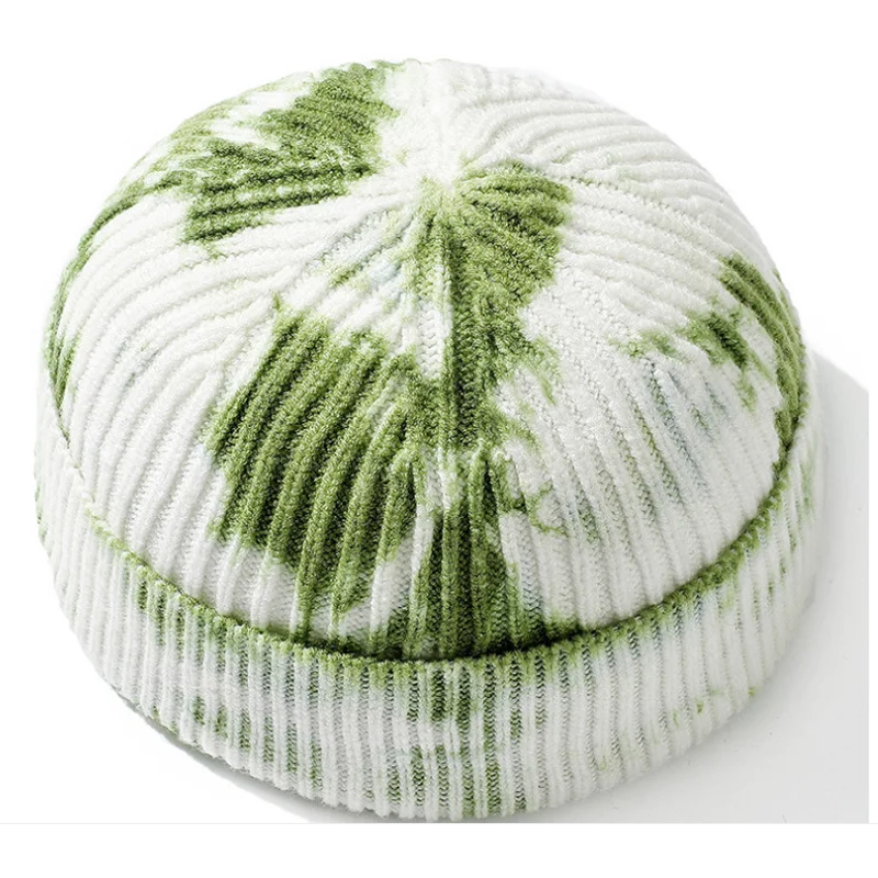 New High Quality Tie-dye Knit Beanie Warm Winter Hat Women Autumn Soft Knitted Hip Hop Melon Cap Men Cuffed Plain Skull 2020 | Аксессуары