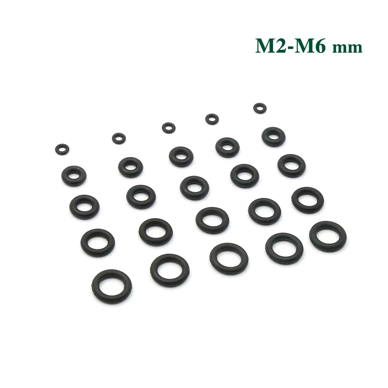 

100 шт. резиновым кольцом черный NBR уплотнительное кольцо M2-M6 колцеобразное уплотнение прокладки масло кольца