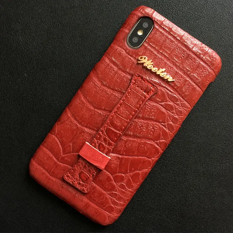 Red Чехол из крокодиловой кожи PU на запястье для iPhone 11 Pro Max XS 7 8 6 6S Plus X XR Жесткий Чехол для наушников для Airpods Pro - Цвет: Red