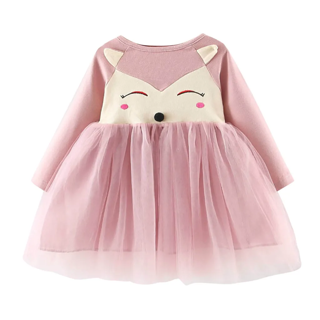 Платье для маленьких девочек платья для маленьких девочек vestido infantil vestidos infantil/ г., повседневная одежда с длинными рукавами с героями мультфильмов для детей от 12 месяцев до 4 лет, Z4