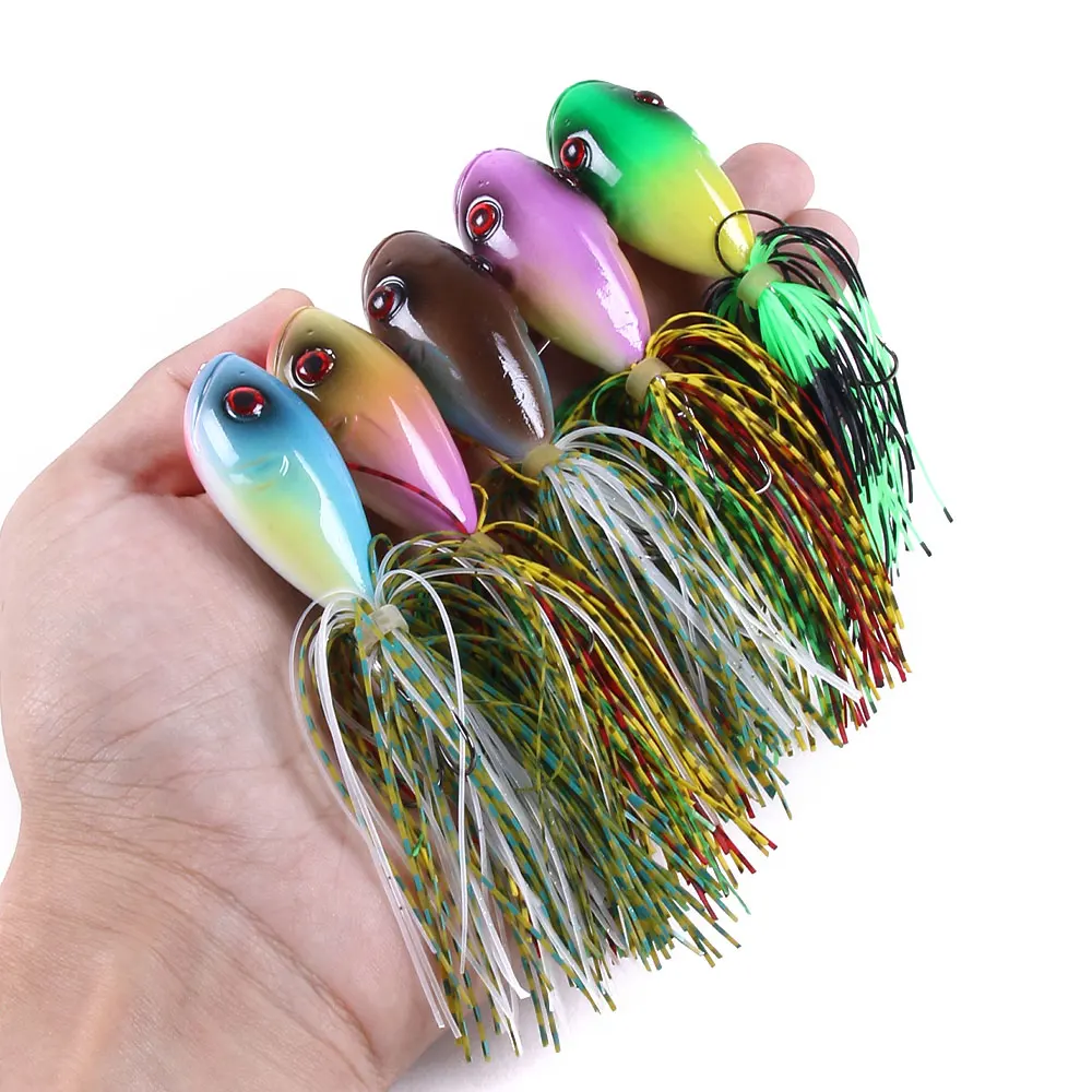 5Pcs Jump Frog 10cm 10.5g Fishing Lures Artificial Hard Ray Lure Bait Treble Hooks For Carp pesca Popper Wobblers | Спорт и