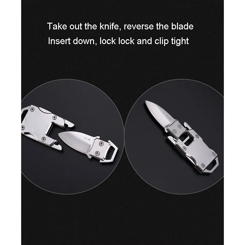 

Mini Pocket Foldable Stainless Steel Knife with Keychain Outdoor Sports Camping Hiking Hunting Survival Self Defense Supplies