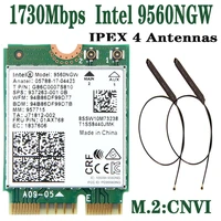 dual band wireless for intel 9560 ac 9560ngw 1 73gbps wifi 802 11ac bluetooth 5 0 m 2 cnvi wlan card with ipex4 antennas win10