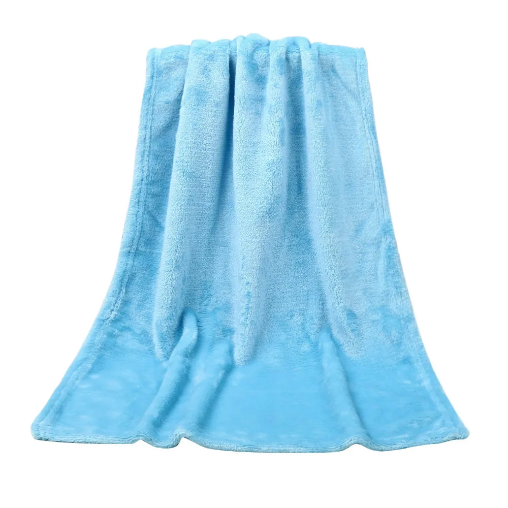 Sky Blue OUNEED одеяло s 45X65 см модное однотонное мягкое детское одеяло теплые Коралловые одеяла фланелевые пледы ковер Диван Постельные принадлежности новинка#45 - Цвет: Sky Blue