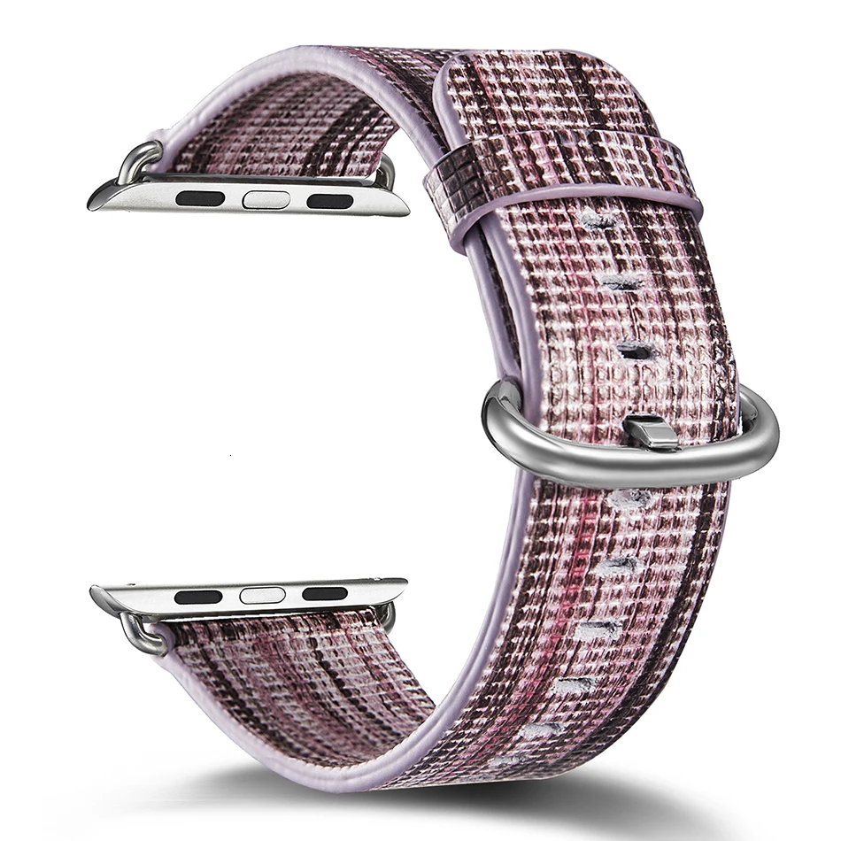 FOHUAS, Национальный стиль, окрашенный кожаный ремешок для часов Apple Watch, цветной узор, наручные часы, браслет для iwatch 42, 38 мм
