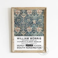 william morris fabrics design exhibition museum poster honeysuckle pattern canvas painting spring summer art prints home decor