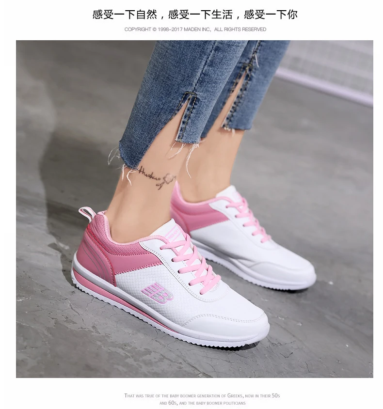 Size 35-41 New Fashion Tennis Shoes for Women Ultra-light Leather Blue Sneakers Gym Sport Shoes Tenis Feminino Basket Femme