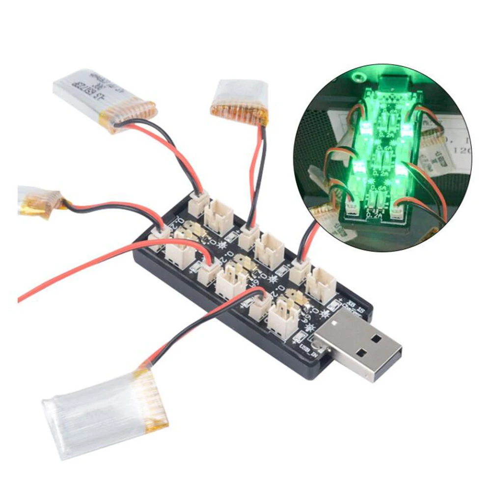 6 канальный USB адаптер для зарядки аккумуляторов LiHv Lipo 3 7 8 в 1S 5 В 2 А|Детали и