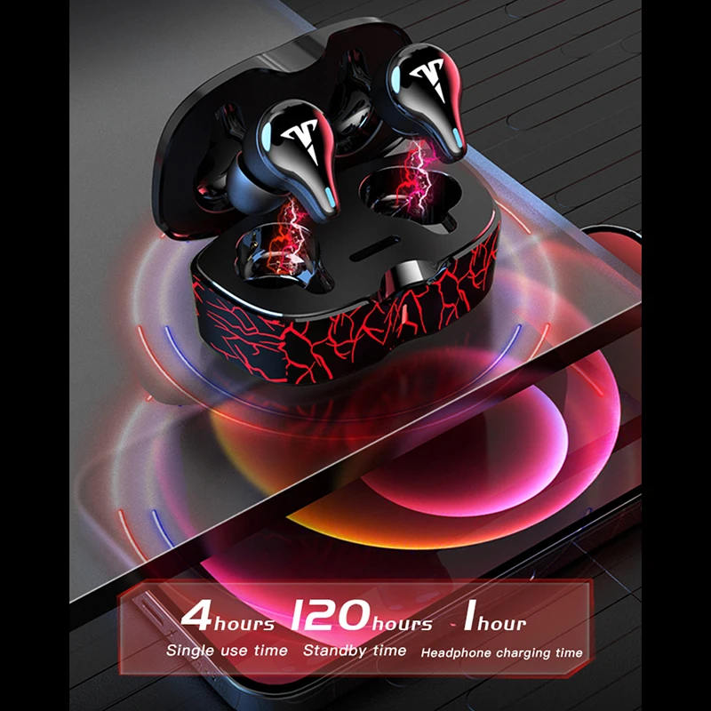

TWS Bluetooth5.1 Earphone 8D Stereo Surround Sound Wireless Headset Low Lantacy Game Headset With Mic Waterproof Sport Headphone