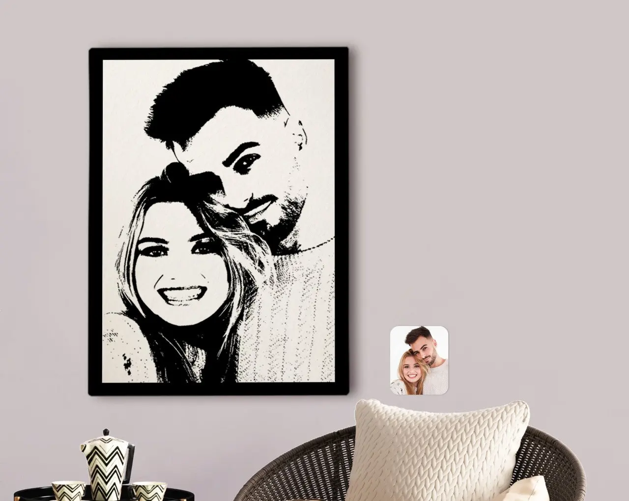 

Персонализированный холщовый стол с силуэтом на День святого Валентина 70x100 см-1 а качественный доступный подарок дорогой супруг надежный э...