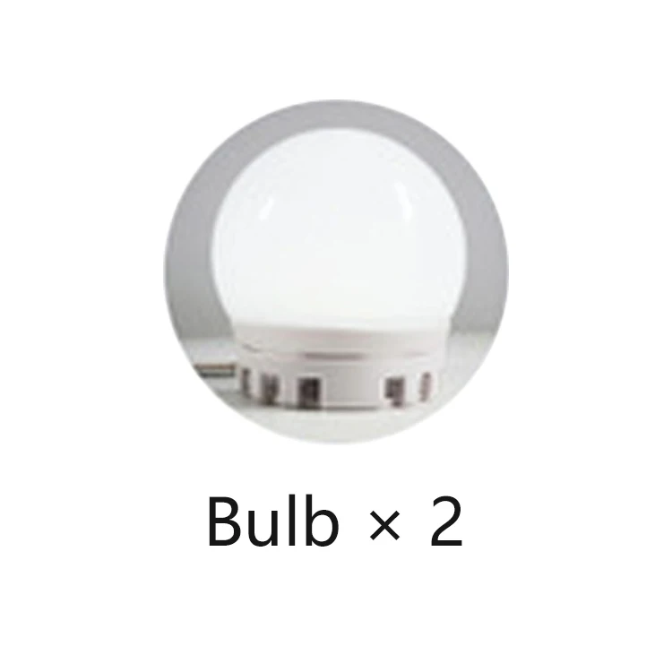 2 bulb Зеркало для макияжа зеркало с подсветкой с подсветкой Led тщеславие 360 градусов вращение Голливудский стиль комплект для Косметическая одежда настольная Подсветка USB регулируемые лампы зеркало для макияжа - Цвет: 2 bulb